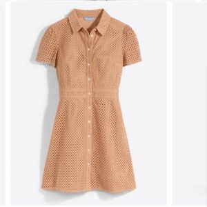 Draper James Eyelet Faith Shirtdress in Camel sz 10 NWT